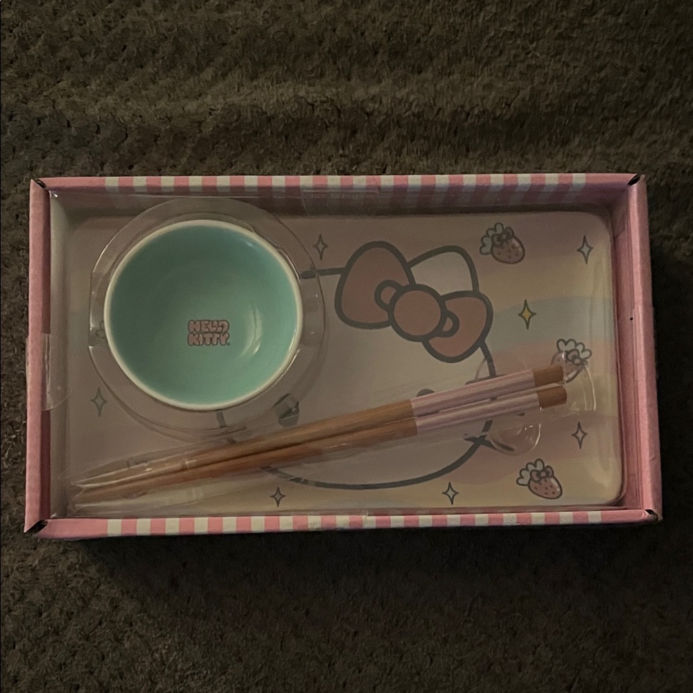 Hello Kitty Bowl and Chopsticks Set